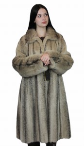 Płaszcz damski z naturalnego futra norek