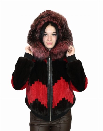 Kurtka-naturalne futro z grzbietów norczych-kaptur-obszycie lis srebrny.JPG