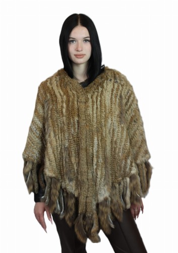 Poncho z futra natoral rabbit-futro z rólika-Parys-Furs-przód.JPG