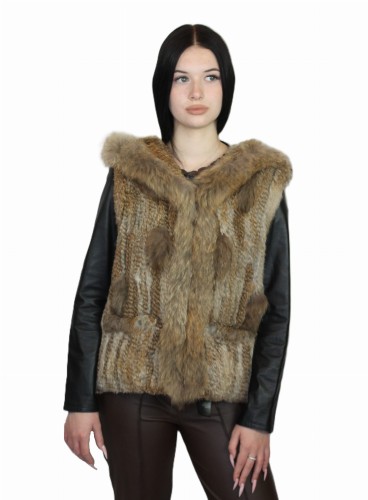kamizalka natural rabbit Parys Furs