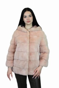 Kurtka norka grzbiety dwustronna.  Model Anetisima Pink