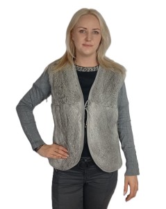 Piękna Kamizelka z futra królika. Model Kami