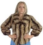 Kurtka z  futra królika Rex – Model Mix Brown