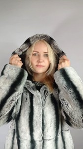 Kurtka naturalne futro królik REX CHINCHILLA