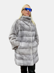 Płaszcz z naturalnego futra norki | Szafir