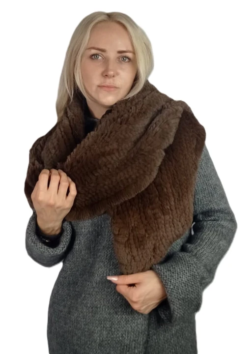 szal etola rex  rabbit brąz.jpg