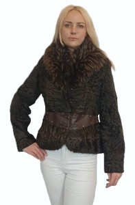 KURTKA KARAKUŁ Kołnierz z Lisa