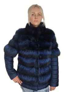 Niezwykła kurtka z futra RACCOON - kolor granat