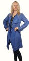 Damski płaszcz zamszowy nowoczesny fason elegancki najwyższa jakość Parys Furs kobalt