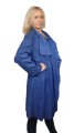 Damski płaszcz zamszowy , niebieski, nowoczesny fason elegancki najwyższa jakość Parys Furs