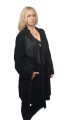 Czarny płaszcz zamszowy damski Katy Parys Furs najwyższa jakość czarny nowoczesny fason