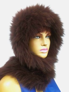 Szalokaptur z naturalnego lisa -głęboki brąz