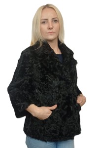 Kurtka damska z czarnego futra Baby Land – elegancja i klasyka. Model Simple 