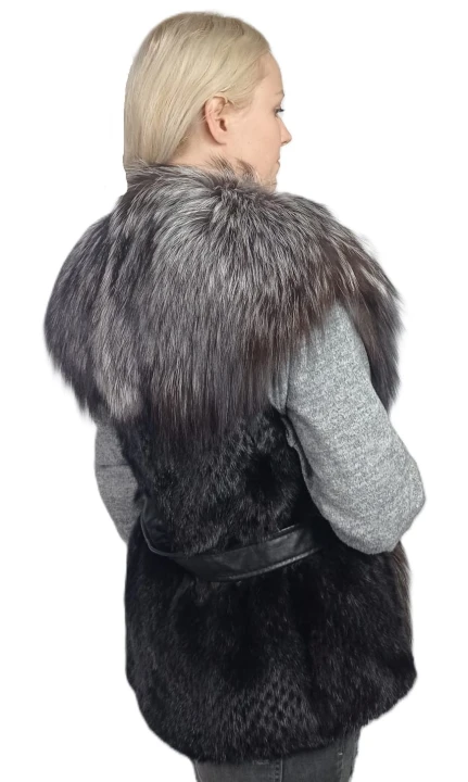 kamizelka norka plus lisy Parys Furs długość 65 cm1 szary.jpg