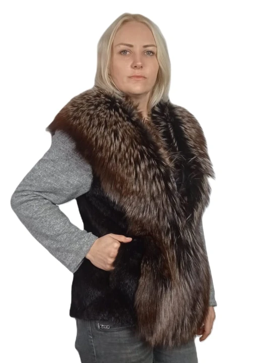 kamizelka norka plus lisy Parys Furs długość 65 cm1.jpg
