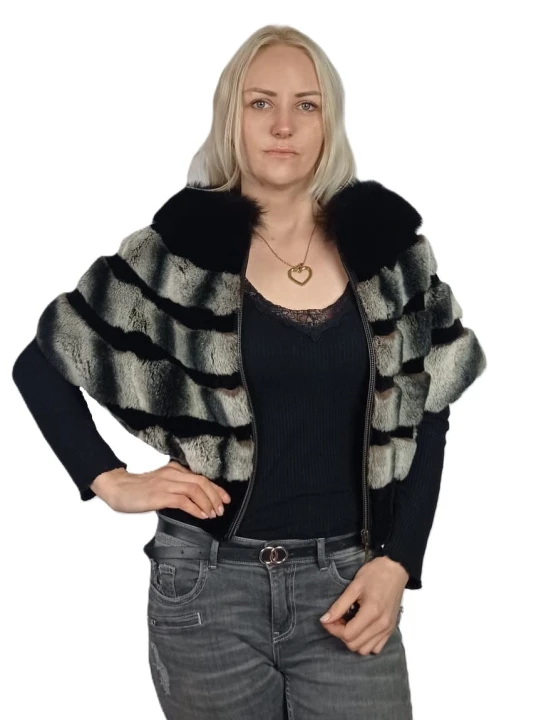 kamizelka krótka kurtka futro królika rex Parys Furs2.jpg