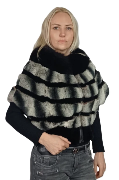 kamizelka krótka kurtka futro królika rex Parys Furs4.jpg