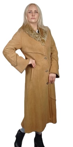 kożuch damski asymetryczne przeszycia kolor karmel parys Furs1.jpg