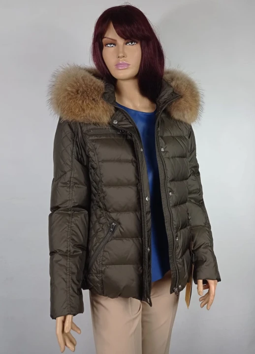 Kurtka puchowa Zora oliwkowa parys furs 2.jpg