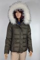 Kurtka puchowa Zora oliwkowa z białym futrem parys furs 3.jpg