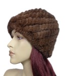 Czapka z futra norki. Kolor brązowy 