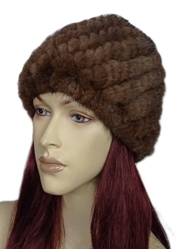czapka z futra norki na siatce brązowa parys furs.jpg