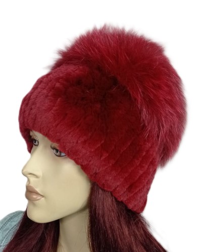 czapka z królika rex i futra lisa 1.jpg