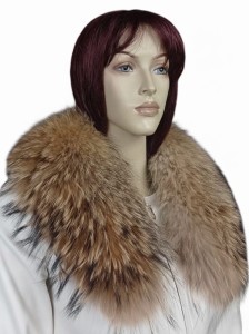 Kołnierz z naturalnego futra jenota 