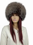 Czapka „kula” z futra lisa srebrnego
