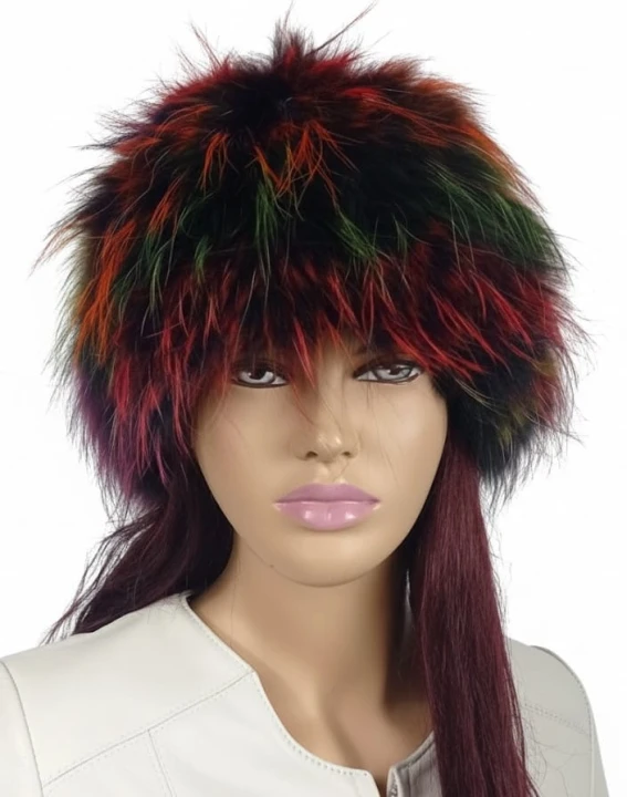 czapka jenot dzianina multikolor parys furs 1.jpg
