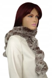 Elegancki szaliczek z futra królika rex