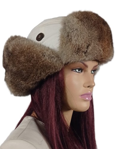 papacha uszatka z futrem z królika Parys Furs 3.jpeg