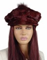 kaszkiet z futra norki 1 Parys Furs kolor bordowy.jpg