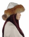 czapka tatarka biała skóra rudy lis pompony Parys Furs 2.jpg