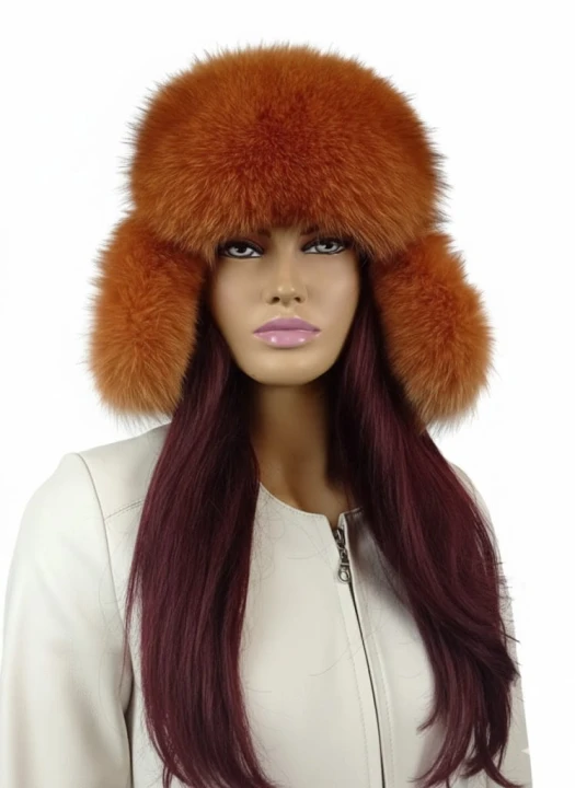 czapka z futrem lisa skórzana papacha uszatka parys furs 1b brąz.jpg