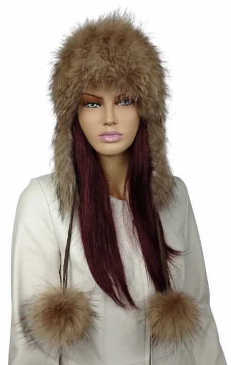 czapka naturalny na dzianinie lis pompony Parys furs1.jpg