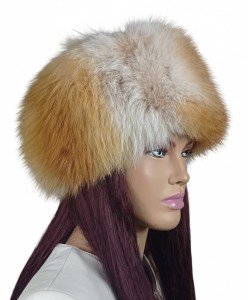 Czapka - toczek z futra lisa rudego- klasyczny